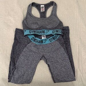 Gymshark Charcoal and Aqua Workout Set